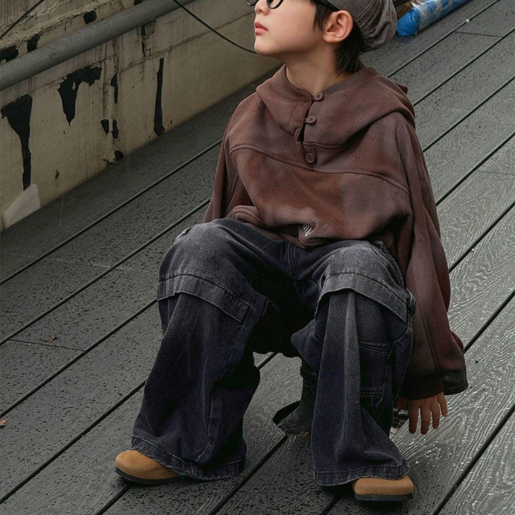 Kids Boy Jeans Pants Cargo1-12Y Seluar Panjang Budak Lelaki Kargo Baby Long Baggy Jalan Anak Kanak