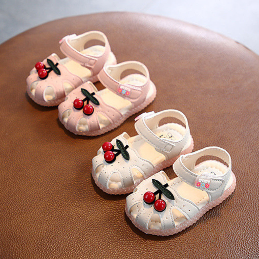 Kasut Budak Perempuan 6M-5Y Baby Girl Shoes Kids Sandal Pink Cherry Anti Slip Jalan Anak Toddler