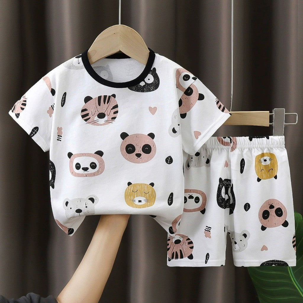Baju Budak Set 6mths-6yrs Baby Boy Clothes Toddler Kids Girl Shirt Pants Short Sleeves Lengan Pendek