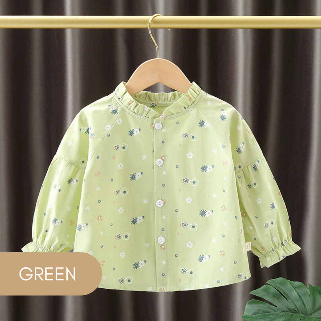 Baju Blouse Budak Perempuan 1-8Y Baby Girl Kids Long Sleeve Shirt Lengan Panjang Pakaian Aank Kanak