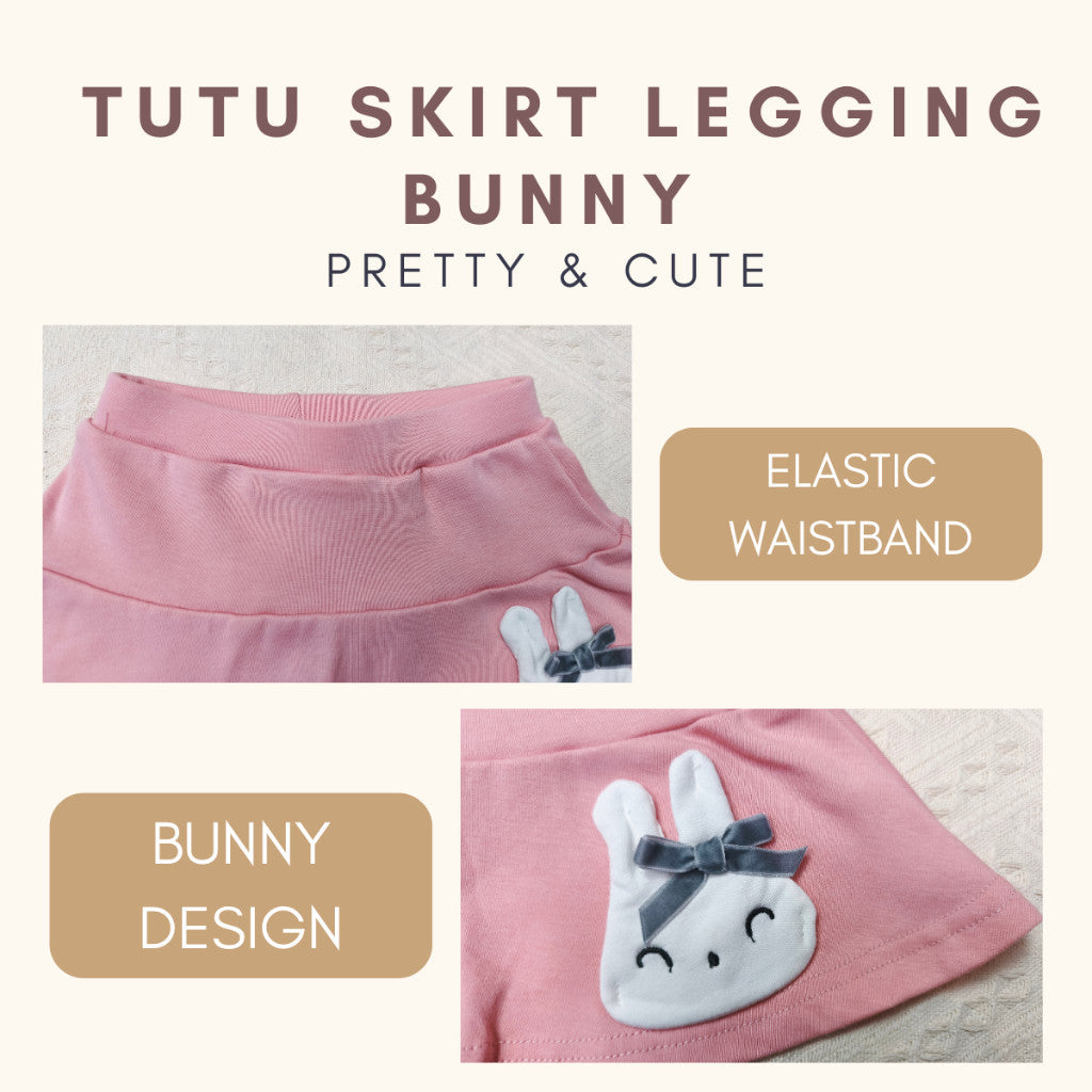 Kids Girl Skirt Legging 1-7Y Seluar Budak Perempuan Legging Bunny Tutu Pants Skirt Cotton Toddler Jalan Baju Raya Anak