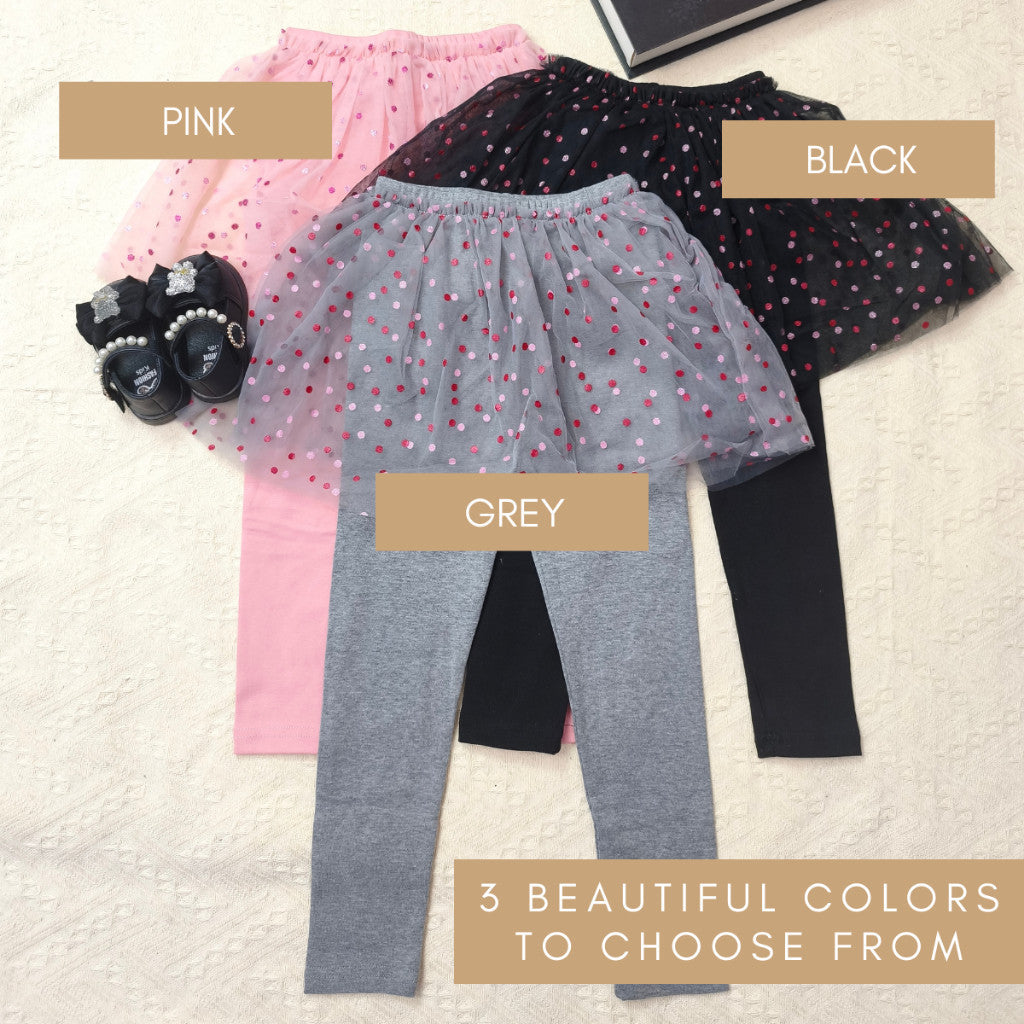 Kids Girl Tutu Pants Skirt Legging 1-7Y Seluar Budak Perempuan Polka Dots Baby Girl Long Pants Toddler Jalan Baju Raya