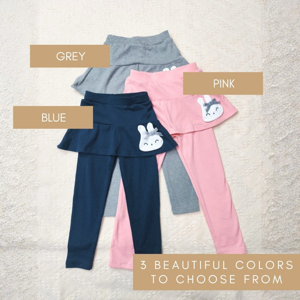 Kids Girl Skirt Legging 1-7Y Seluar Budak Perempuan Legging Bunny Tutu Pants Skirt Cotton Toddler Jalan Baju Raya Anak