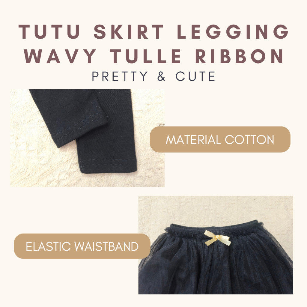 Legging Baby Girl 1-7Y Tutu Skirt Legging Kids Girl Ribbon Baju Raya Seluar Panjang Budak Perempuan Toddler Pants Skirt