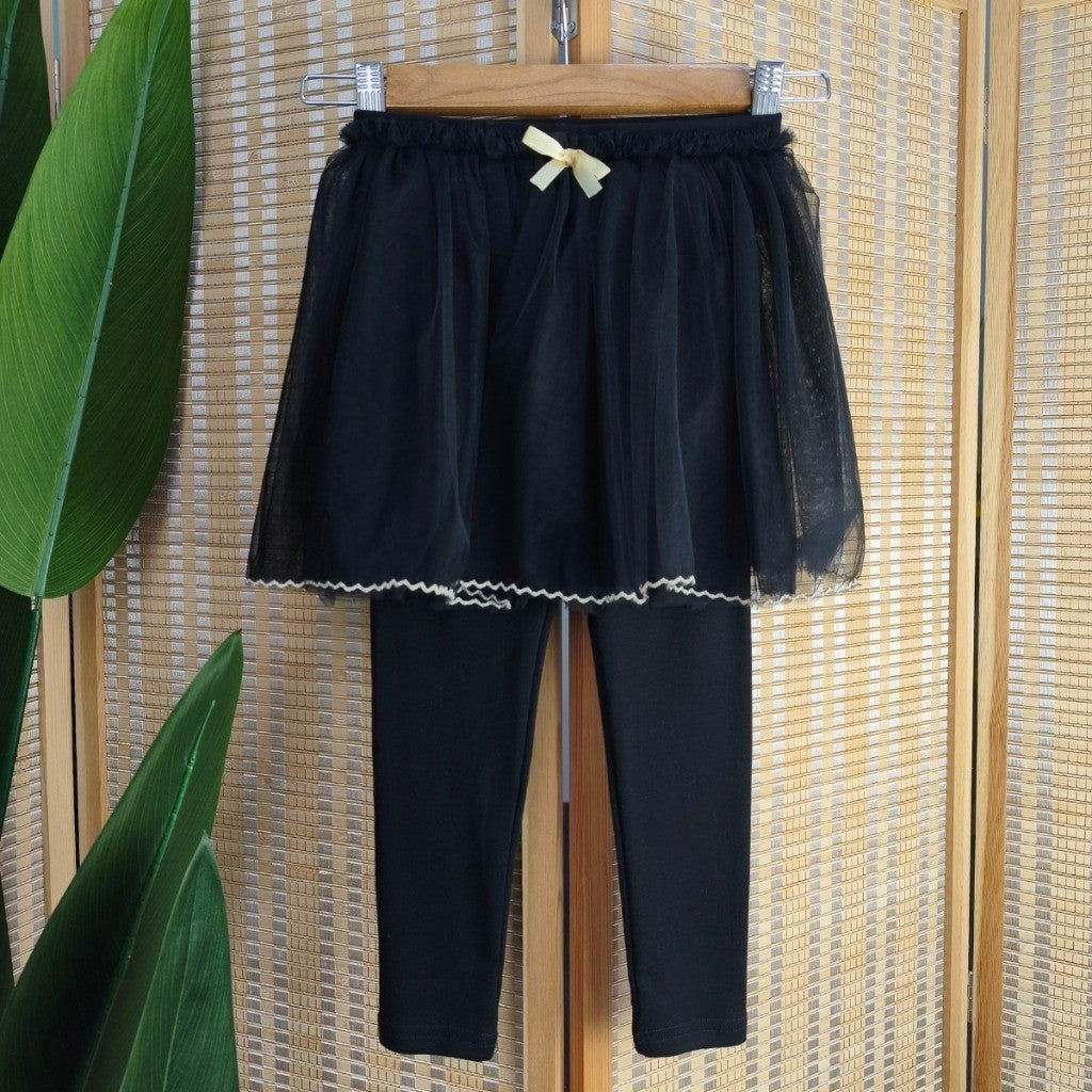 Legging Baby Girl 1-7Y Tutu Skirt Legging Kids Girl Ribbon Baju Raya Seluar Panjang Budak Perempuan Toddler Pants Skirt