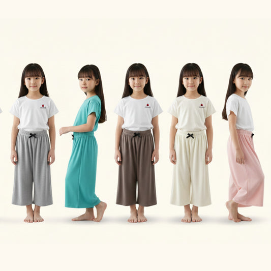 Seluar Panjang Budak Perempuan 6M-11Y Kids Girl Long Pants Cooling Ice Silk Baby Girl Baju Raya Trousers Toddler Pants