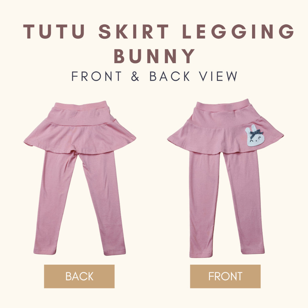 Kids Girl Skirt Legging 1-7Y Seluar Budak Perempuan Legging Bunny Tutu Pants Skirt Cotton Toddler Jalan Baju Raya Anak
