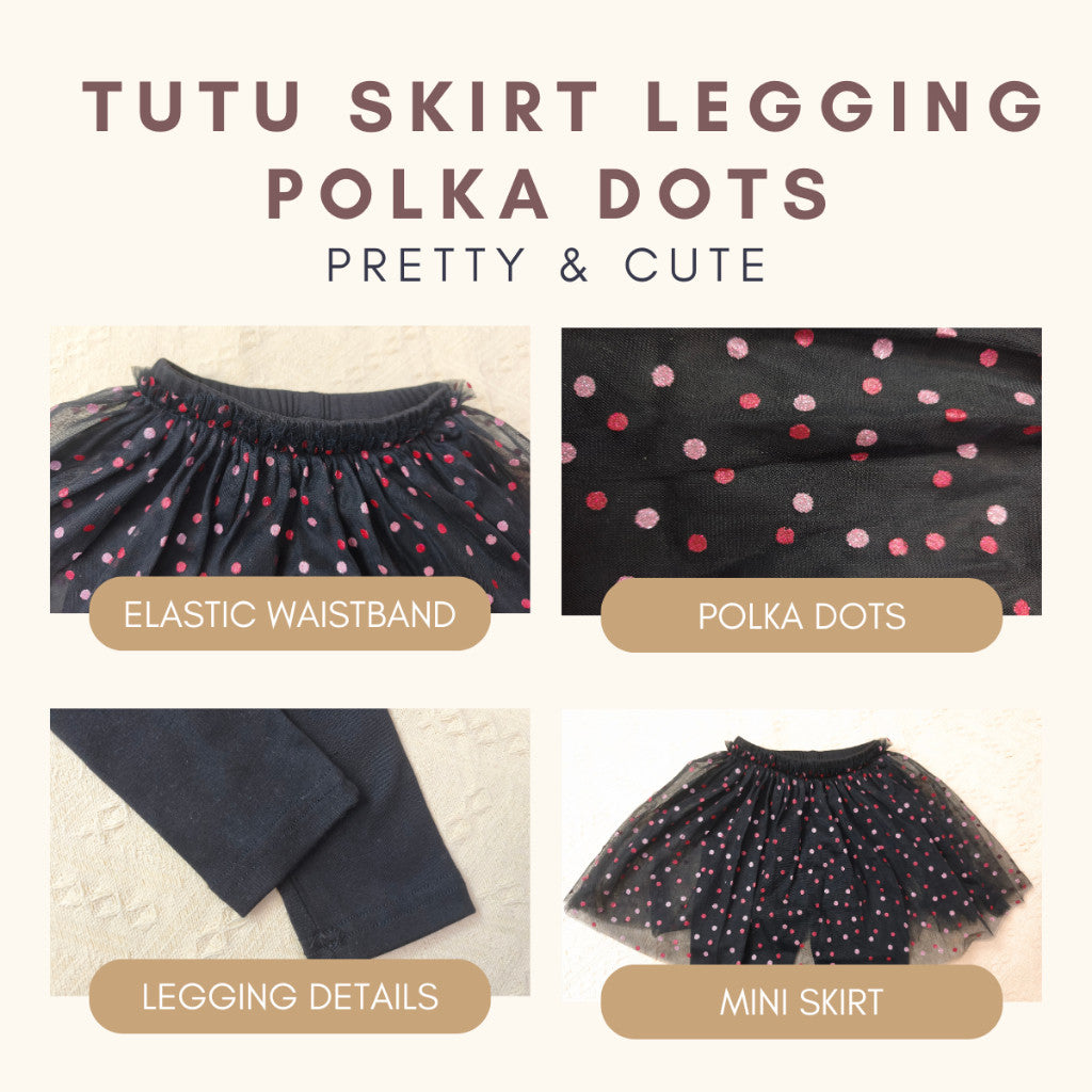 Kids Girl Tutu Pants Skirt Legging 1-7Y Seluar Budak Perempuan Polka Dots Baby Girl Long Pants Toddler Jalan Baju Raya
