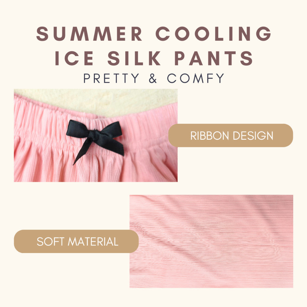 Seluar Panjang Budak Perempuan 6M-11Y Kids Girl Long Pants Cooling Ice Silk Baby Girl Baju Raya Trousers Toddler Pants