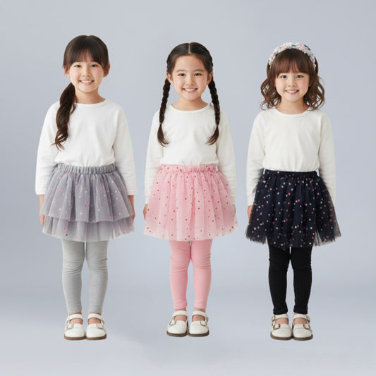Kids Girl Tutu Pants Skirt Legging 1-7Y Seluar Budak Perempuan Polka Dots Baby Girl Long Pants Toddler Jalan Baju Raya