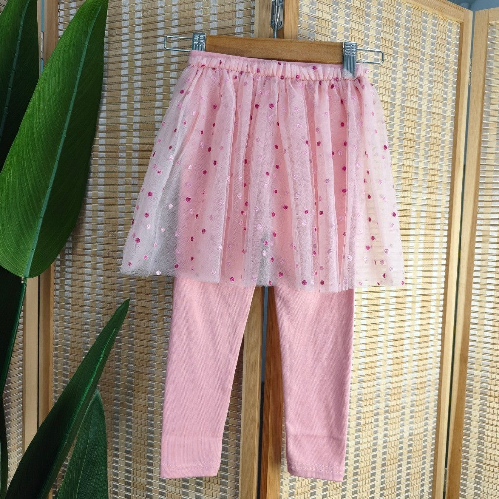 Kids Girl Tutu Pants Skirt Legging 1-7Y Seluar Budak Perempuan Polka Dots Baby Girl Long Pants Toddler Jalan Baju Raya