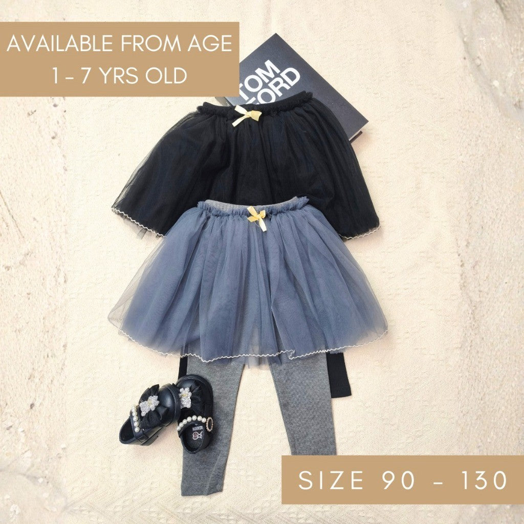 Legging Baby Girl 1-7Y Tutu Skirt Legging Kids Girl Ribbon Baju Raya Seluar Panjang Budak Perempuan Toddler Pants Skirt