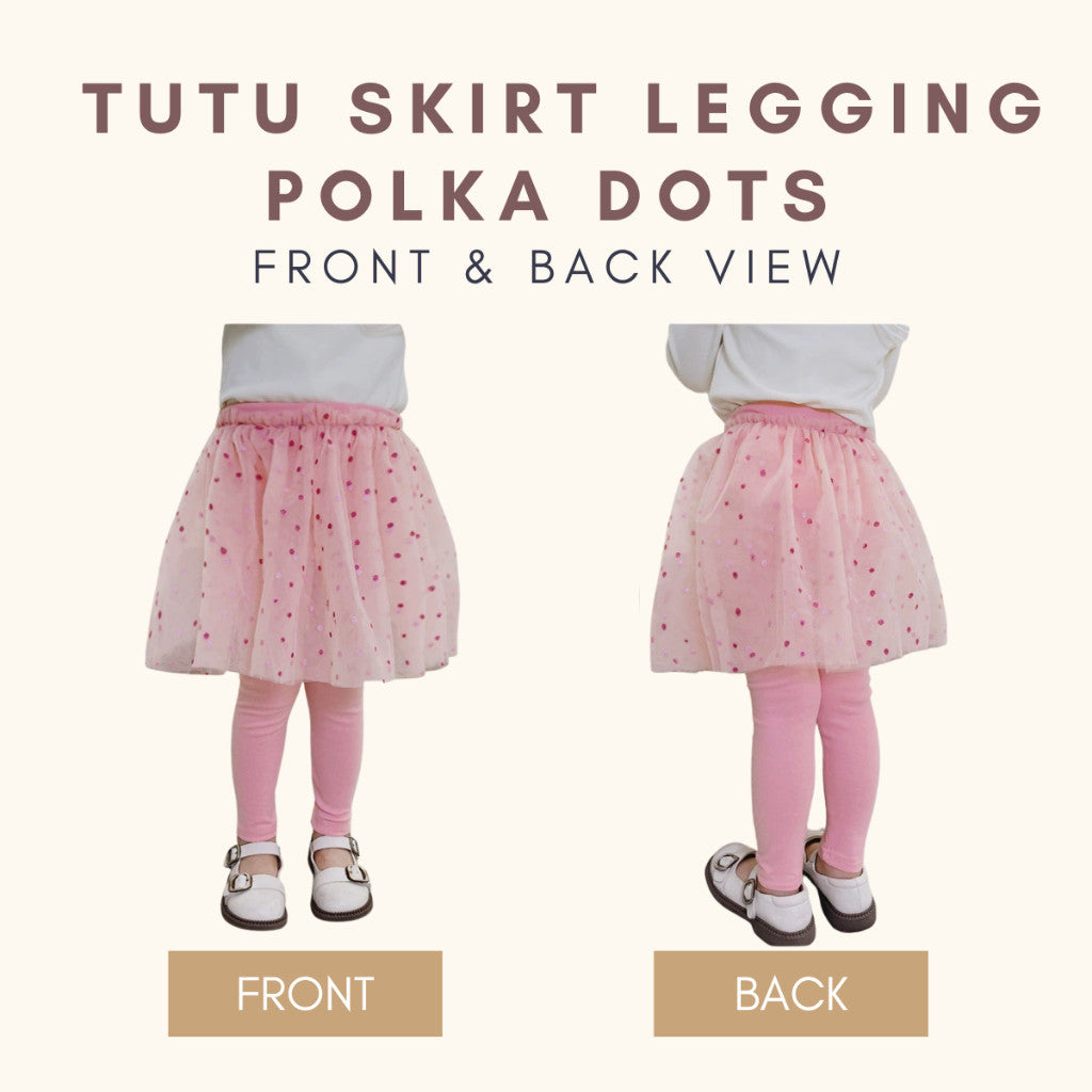 Kids Girl Tutu Pants Skirt Legging 1-7Y Seluar Budak Perempuan Polka Dots Baby Girl Long Pants Toddler Jalan Baju Raya