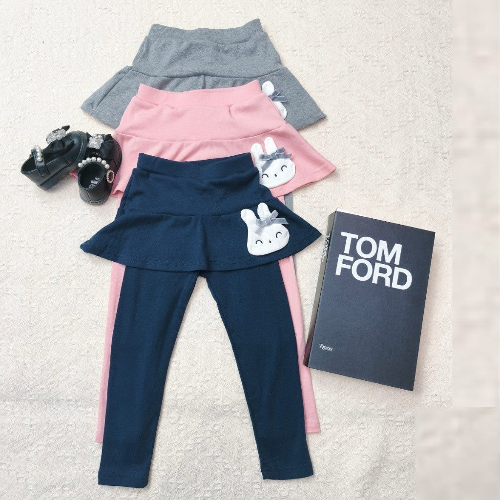 Kids Girl Skirt Legging 1-7Y Seluar Budak Perempuan Legging Bunny Tutu Pants Skirt Cotton Toddler Jalan Baju Raya Anak