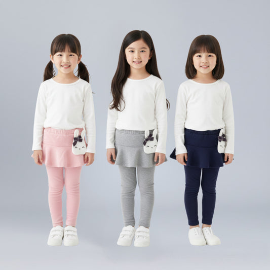 Kids Girl Skirt Legging 1-7Y Seluar Budak Perempuan Legging Bunny Tutu Pants Skirt Cotton Toddler Jalan Baju Raya Anak