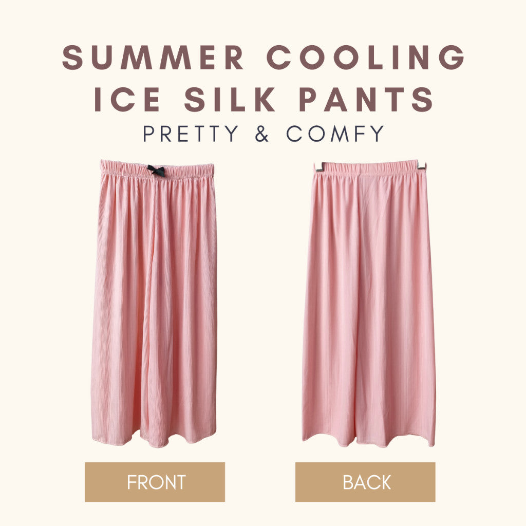 Seluar Panjang Budak Perempuan 6M-11Y Kids Girl Long Pants Cooling Ice Silk Baby Girl Baju Raya Trousers Toddler Pants