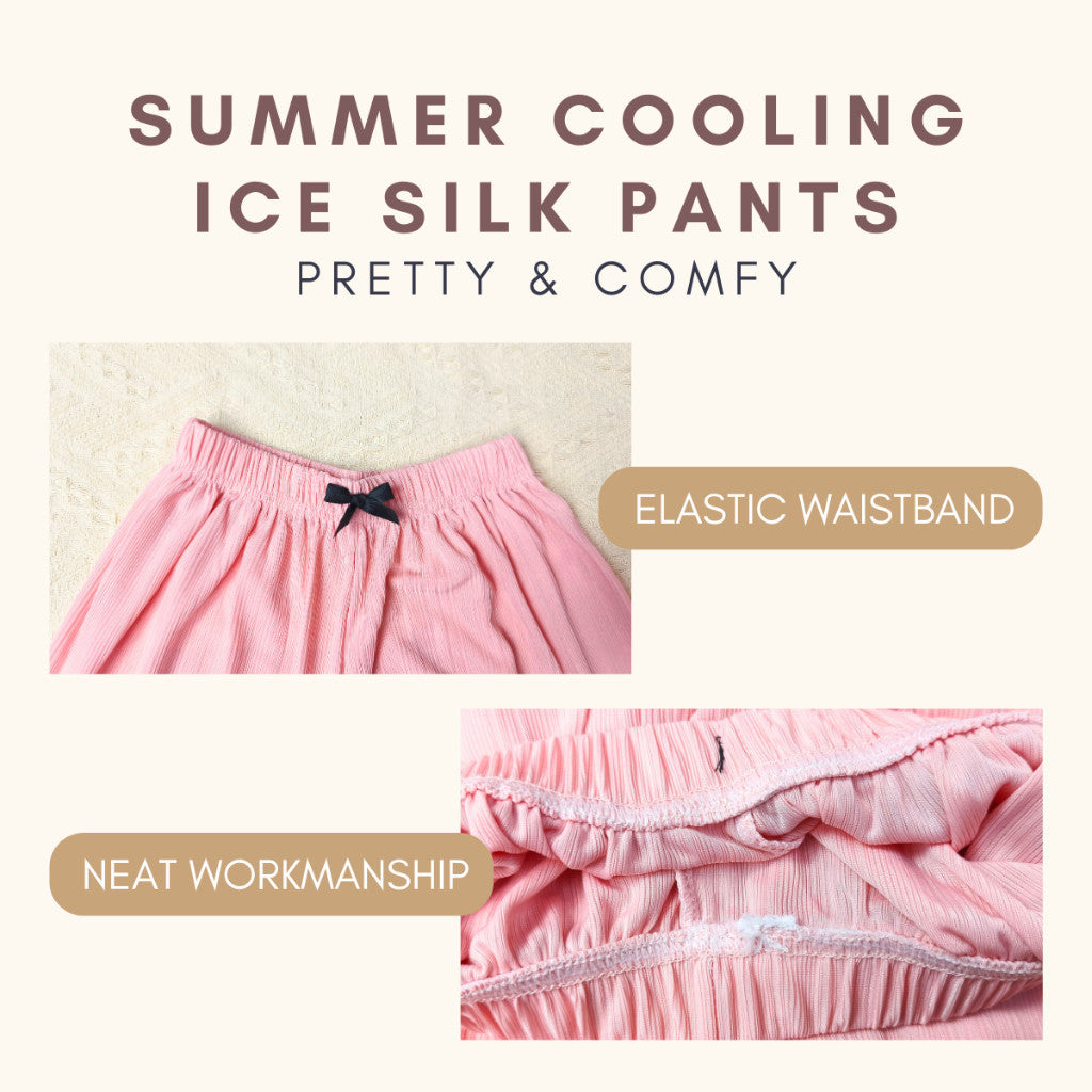 Seluar Panjang Budak Perempuan 6M-11Y Kids Girl Long Pants Cooling Ice Silk Baby Girl Baju Raya Trousers Toddler Pants